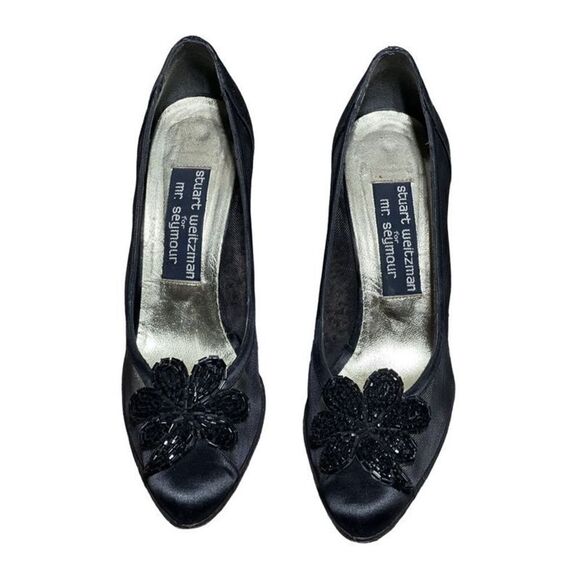 Stuart Weitzman for Mr. Seymour Vintage Embellished Mesh Pump Size 7 Narrow - Picture 2 of 5